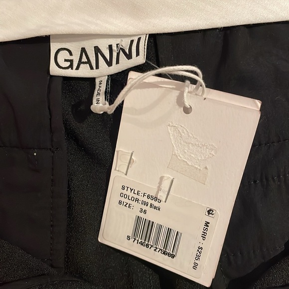 NWT Ganni black tailored heavy crepe trouser size 4 - Picture 10 of 16